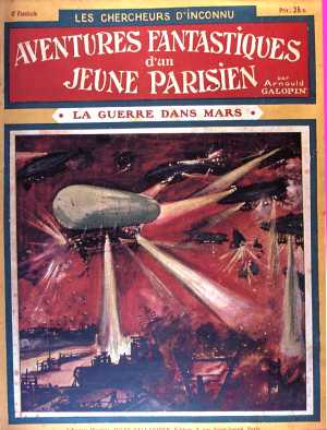 Couverture du n° des aventures fantastiques d'un jeune parisien, sur les appareils hyperpuissants de "La guerre dans mars"