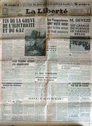 La Liberté du 27 mars, avec un article intitulé : La "soucoupe volante" vue par un italien