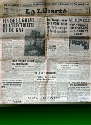 La Liberté de ce jour-là, titrant sur La "soucoupe volante" vue par un italien
