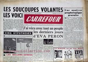 Carrefour n&deg; 404 du 11 avril, indique que Les soucoupes volantes n'&eacute;taient qu'une illusion d'optique cr&eacute;&eacute;e par un courant d'air chaud