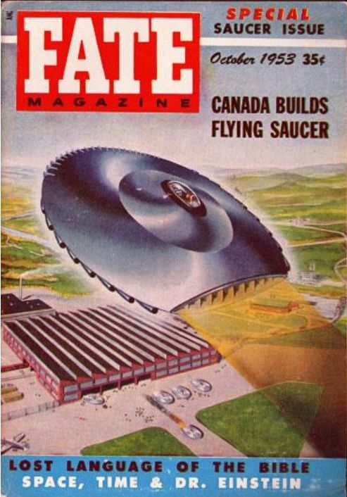 Couverture du n° de Fate de ce mois-ci, illustrant les espoirs du projet de soucoupe canadien