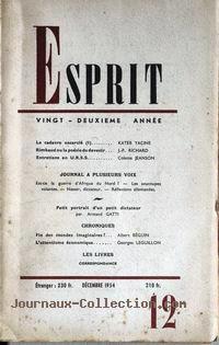 Le n° 12 de la célèbre revue Esprit du 1er décembre, contient lui-aussi un article sur les soucoupes volantes