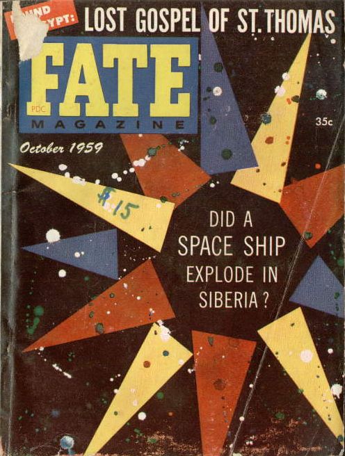 Couverture de Fate en octobre, posant la question : "Un vaisseau spatial a-t-il explosé en Sibérie ?"