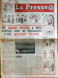Dimanche magazine - Semaine du monde n° 24 du 18 avril, titrant L'Allemagne et le Canada lançent des soucoupes volantes
