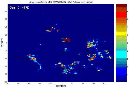 Fig.16  C-band weather radar, beam 0 (0.5&deg;), 1415Z  