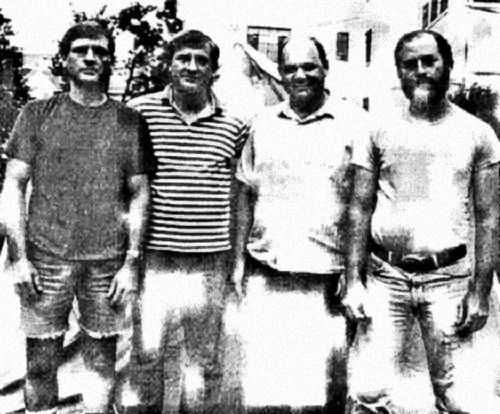 Les 4 de Allagash, avec de gauche &agrave; droite : Jack et Jim Weiner, Charlie Foltz et Chuck Rak, en 1993, 17 ans apr&egrave;s leur enl&egrave;vement