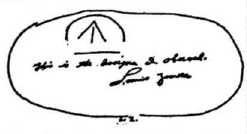 Police officer Lonnie Zamora produced this sketch of the insignia he observed on the still unexplained object