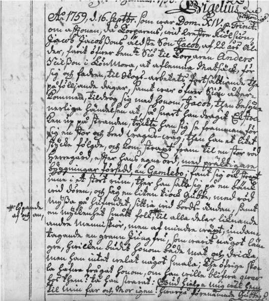 Le manuscript d'origine