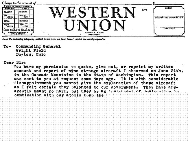 The original telegram