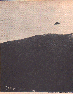 Guy B. Marquand, Jr. of Riverside, Calif., submitted this as a bonafide UFO on Nov. 23, 1951. Interviewed March 24,    1952 by the Air force, Marquand admitted whole thing was a hoax. It started out as a gag which got out of control    when press took over, he said. Object was tire cover from 1937 Ford. Project Blue Book - USAF photo
