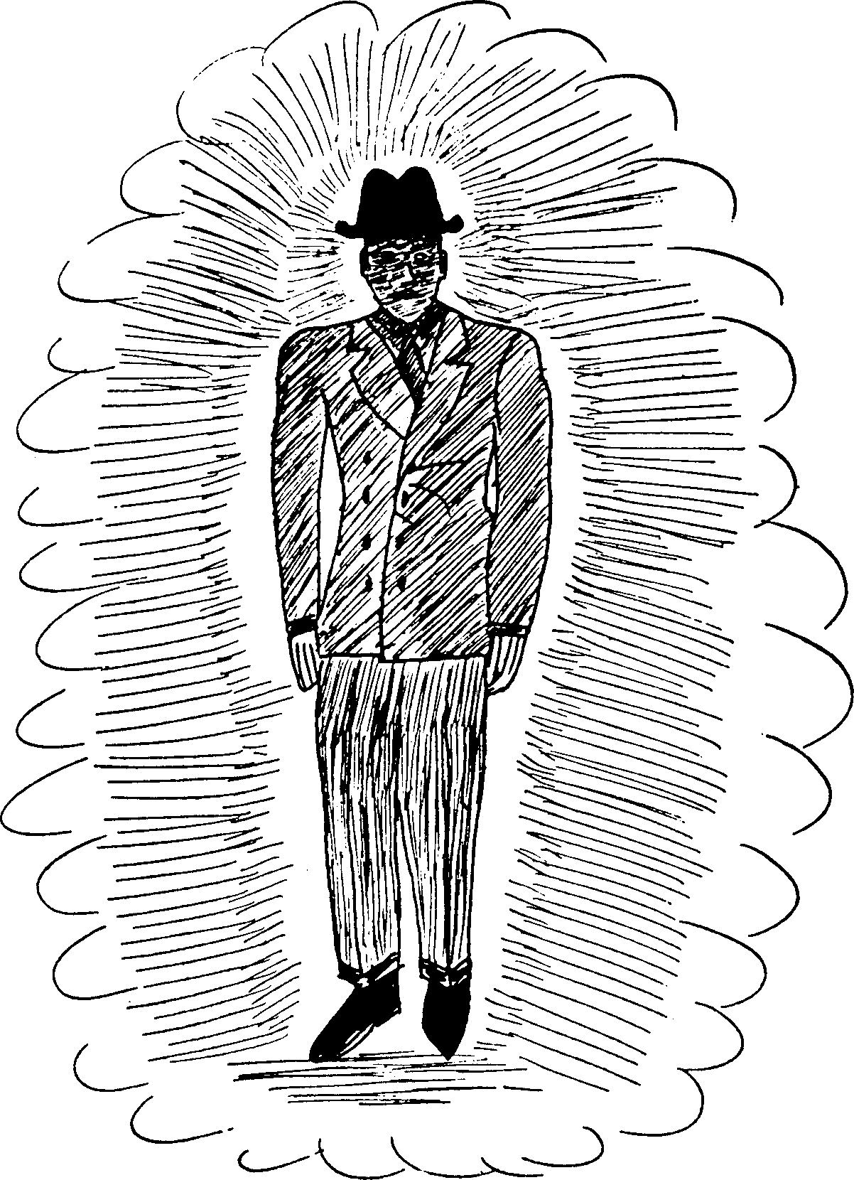 Dessin de Albert K. Bender représentant sa vision d'un MIB