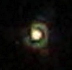 Disque d'Airy entouré d'anneaux, lors de l'observation de l'étoile Arturus au télescope s1"Airy disc and ring - Star Test of SSCT telescope optics", Flickr, 2010-06-30