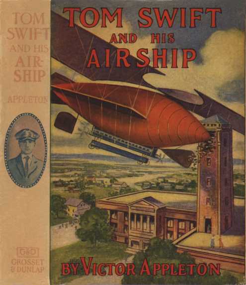 Une nouvelle de la série Tom Swift et [une invention], cette fois avec le "Nuage Rouge"            un énorme dirigeable doté d'ailes de biplan