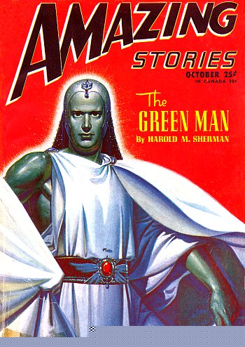 'L'homme vert' dans le n° 7, vol. 20 de Amazing Stories d'octobre